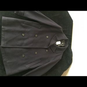 Mens Blue H&M Wool Blend Pea Coat